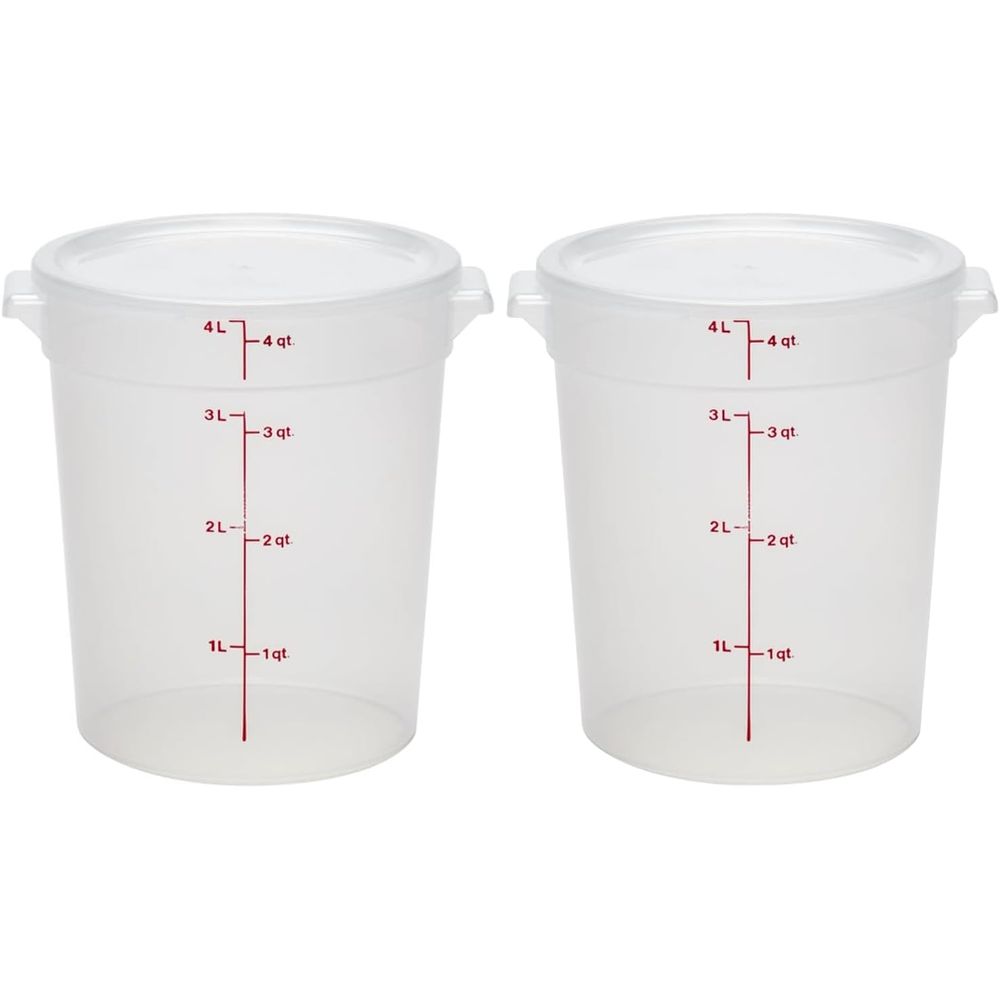 Food Storage Quart Containers - 4クォート BPAフリー食品保存容器 蓋付き - ベーキングやブライン漬け用 2個パック