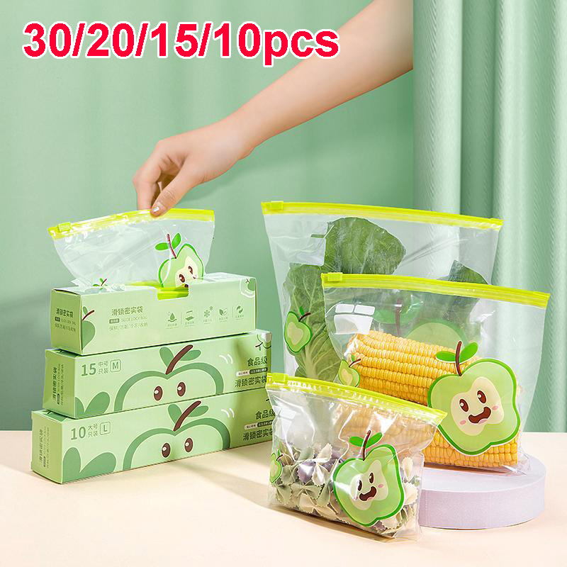 Food Storage Ziploc Bags - 再利用可能なジップロックバッグ食品グレード透明保存袋冷蔵庫鮮度保持バッグ食品密封フルーツ食品冷凍専用