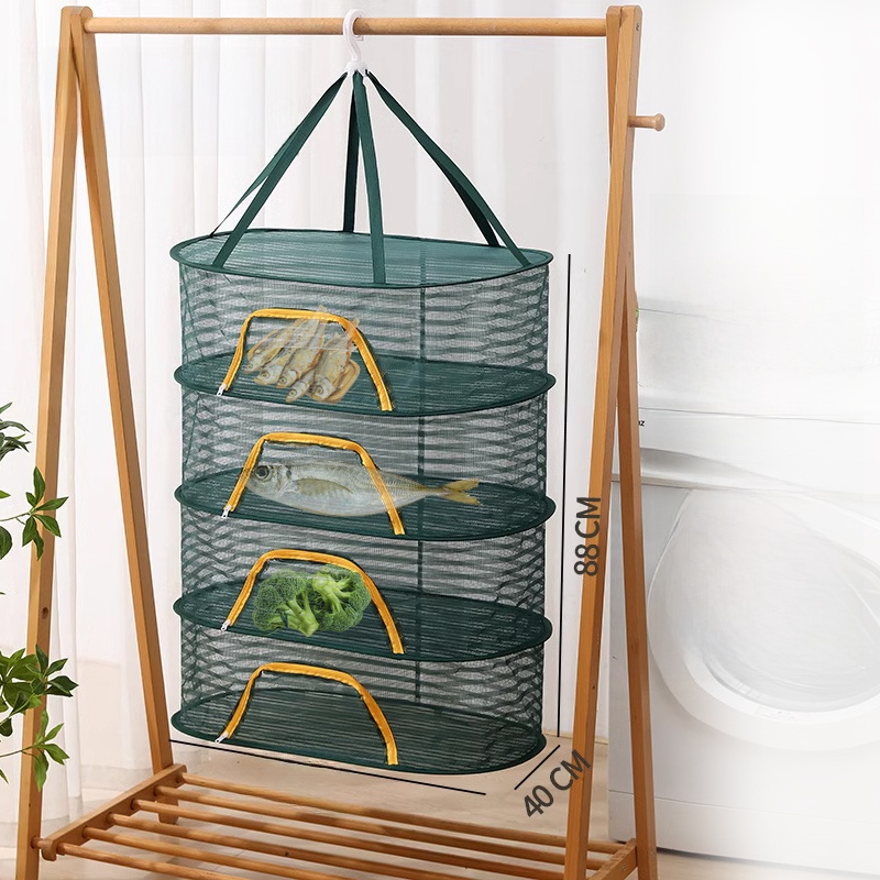 Food Storage Rack - 厚みのある多層食品乾燥ラック野菜魚乾燥ネット冬瓜サツマイモ防虫ツール収納オーガナイザー