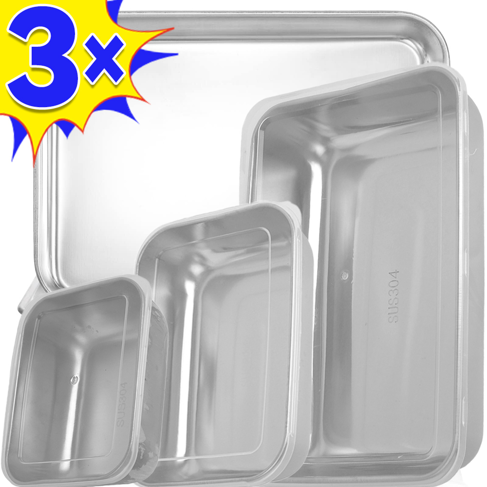 Food Storage Metal Box - 蓋付きの長方形のステンレス鋼の食品収納ボックス、生鮮食品保存容器、ソーセージ、麺、カバー付きフルーツ皿