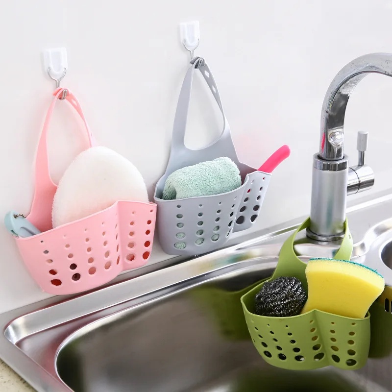 Food Storage Shelving - 1-3個入り キッチンシンク棚オーガナイザー 二層式吊り下げ石鹸スポンジ収納ホルダー アクセサリー シリコン排水ラック用品