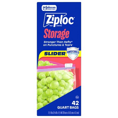 Food Storage Quart Containers - 食品保存袋＆容器 スライダー式クォートサイズ食品保存袋 ミールプレップ用 - 42枚入り ​
