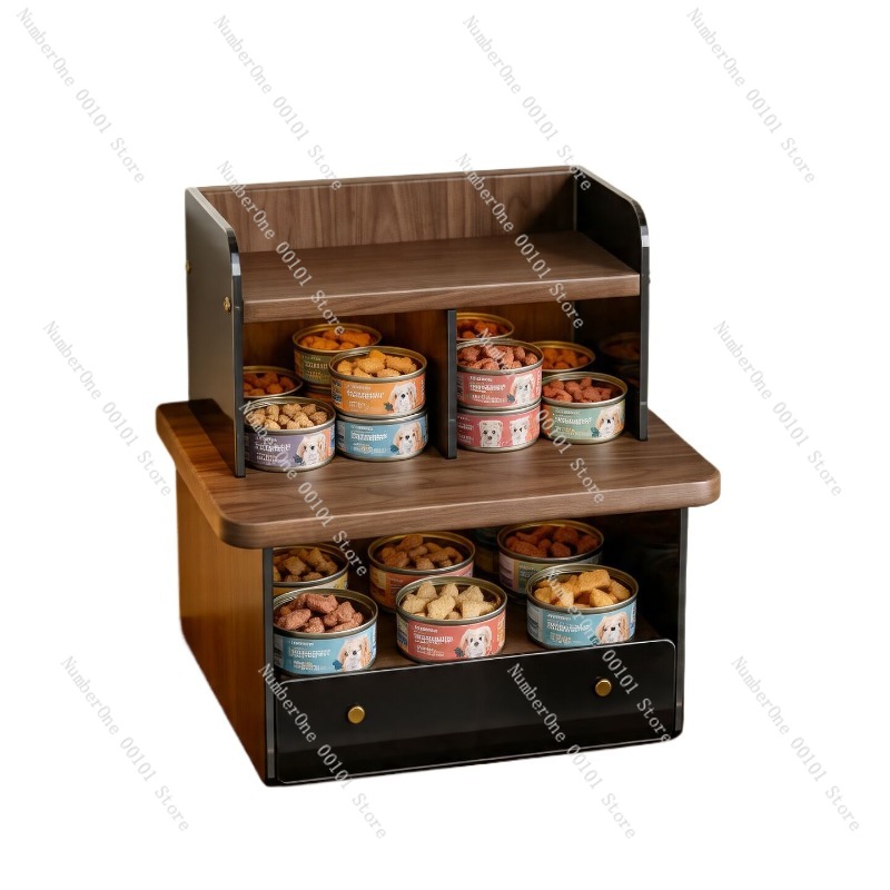 Food Storage Freeze Dried - 大容量多層ペットスナック缶収納ラックデスクトップオーガナイザー（猫用フード、フリーズドライおやつ、ミールパウチ、缶詰ウェットフード用）