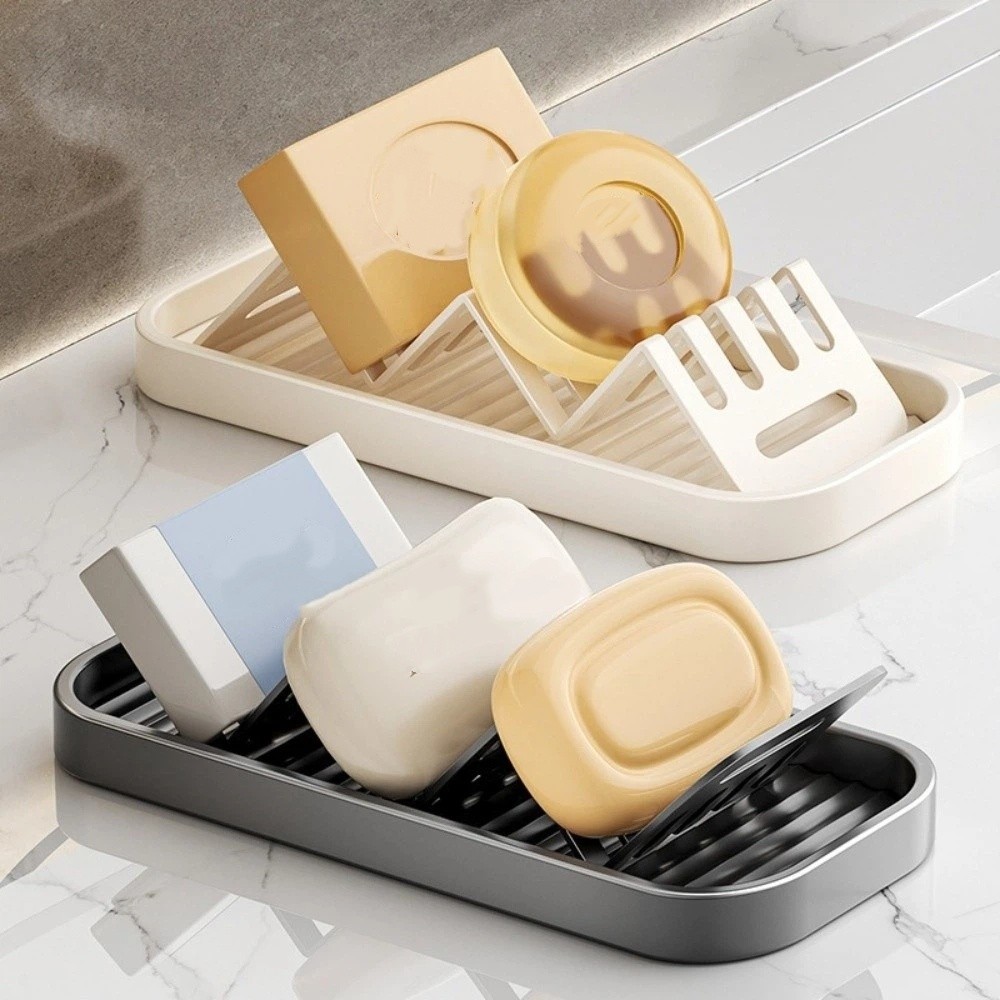 Food Storage Rack - 防水W型ソープラック省スペース取り外し可能なトレイキッチン収納ホルダー防錆安定ベース浴室ソープディッシュ