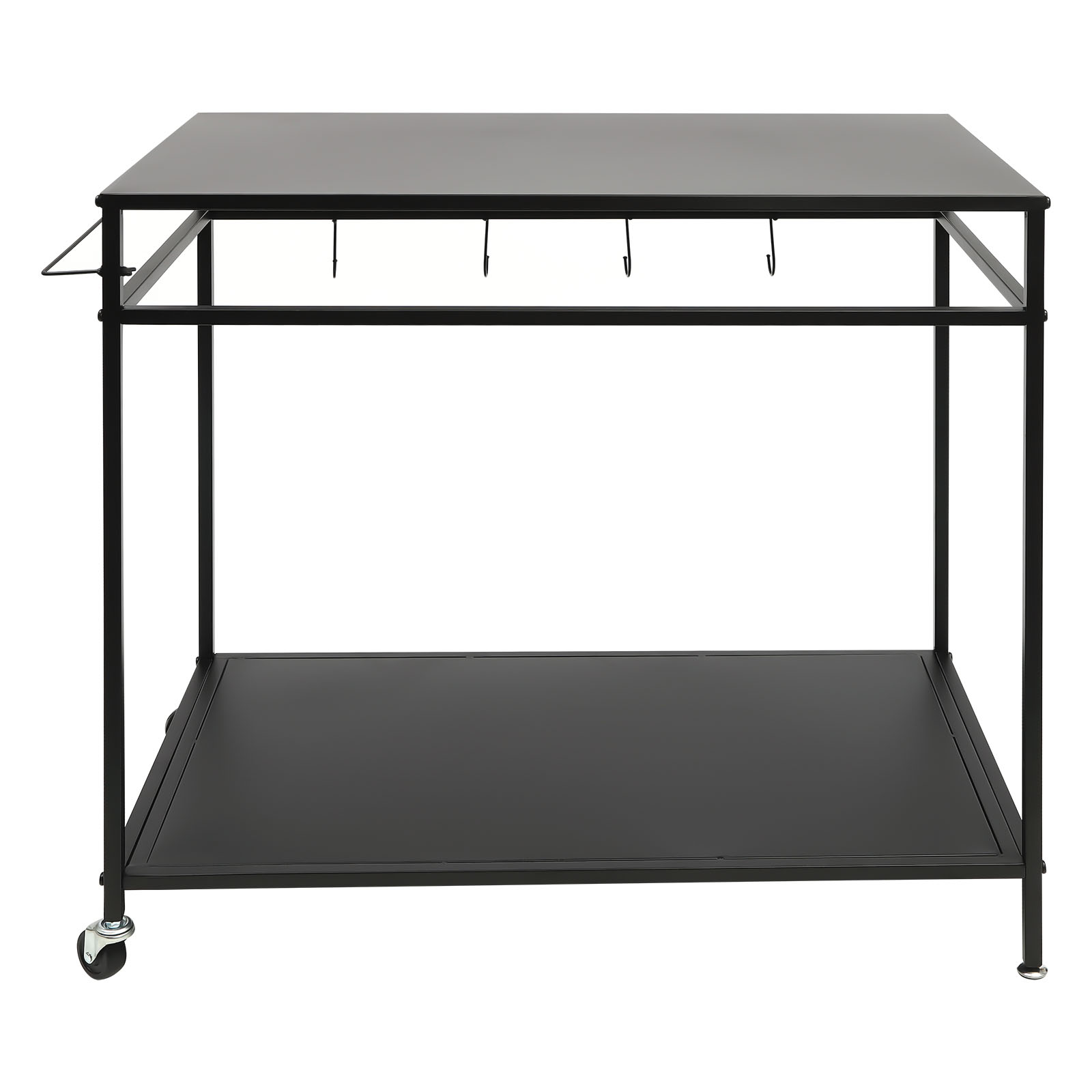 Food Storage Shelving - 二段式移動式調理台、屋外ダイニングカート、収納とスパイスラック付きワークテーブル、キッチン/裏庭用トロリー