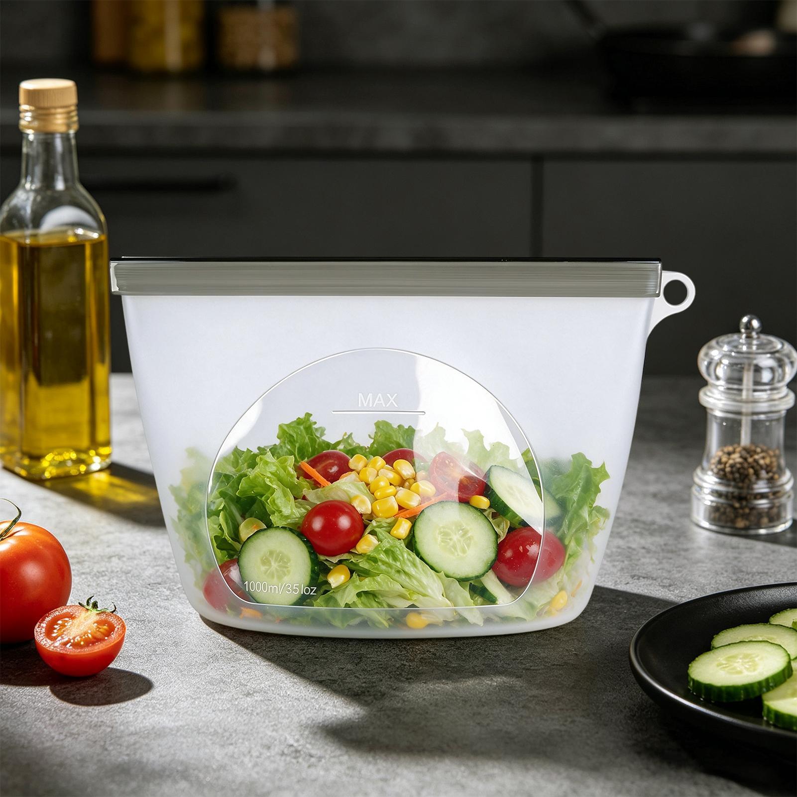 Food Storage Ziploc Bags - 再利用可能な食品保存袋漏れ防止高温耐性容器ジップロックランチコンテナスナック野菜果物チーズ用