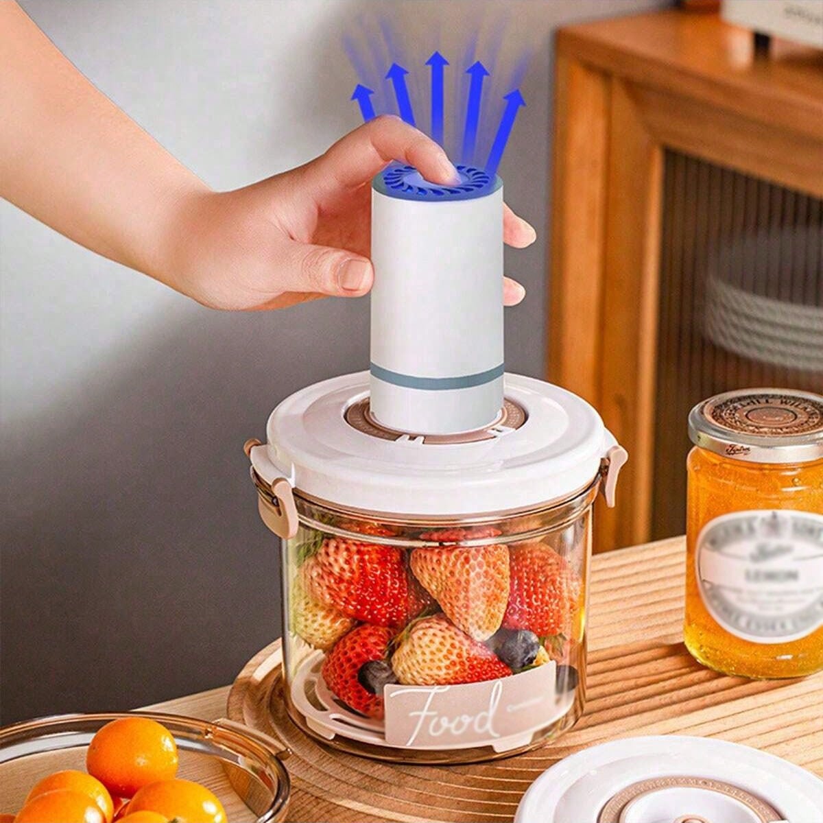 Food Storage Vacuum Containers - 1 キッチン用食品グレード真空密閉容器、冷蔵庫用真空保存ボックス収納容器