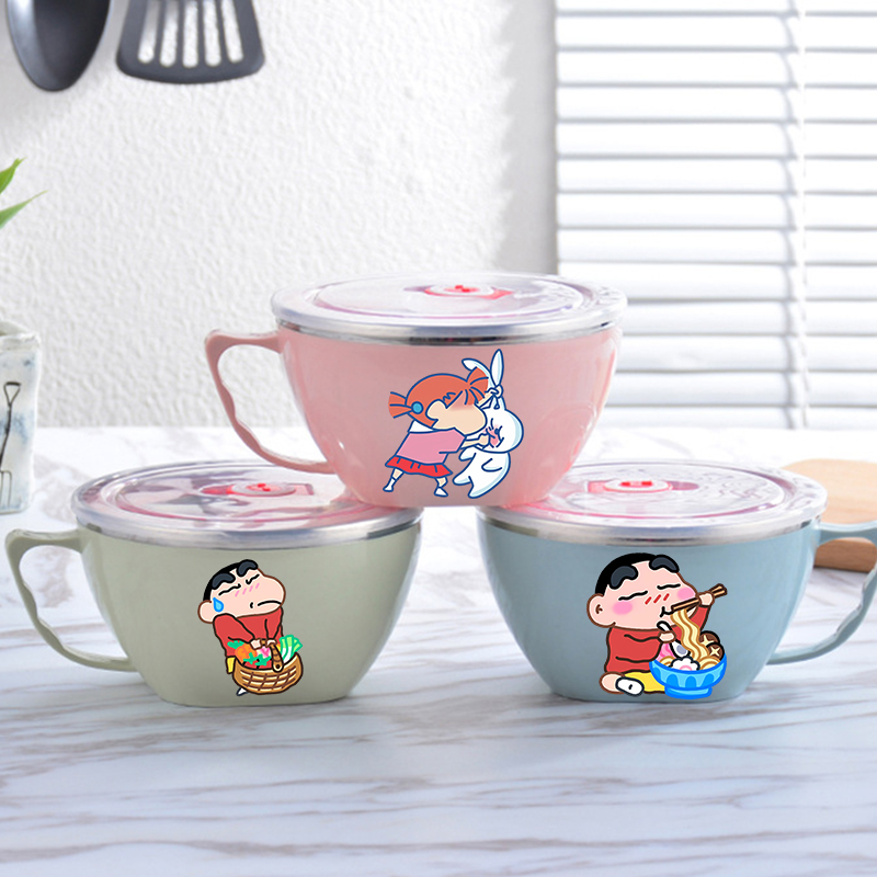Food Storage Metal Box - クレヨンしんちゃんヌードルボウル大容量ステンレスボウル二層熱保護インスタント食品保存容器新品