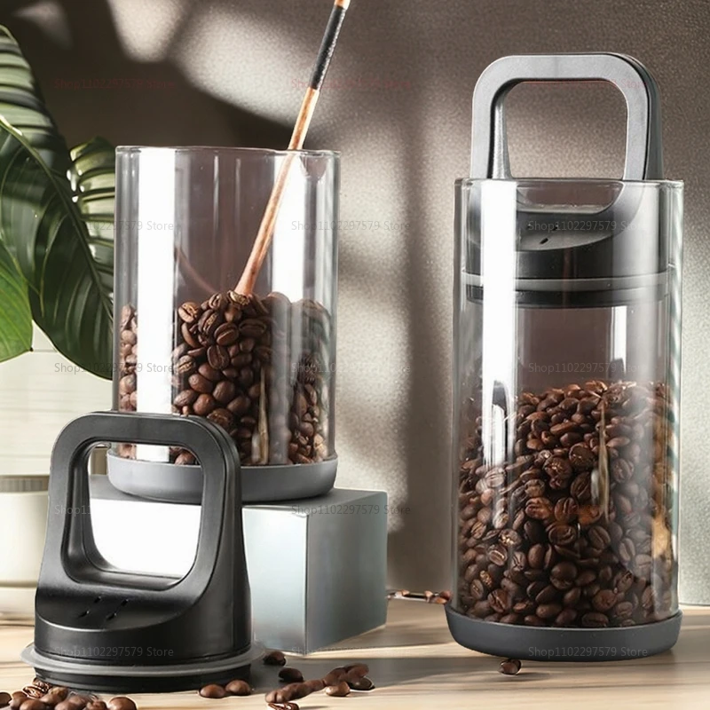 Food Storage Vacuum Containers - コーヒー豆真空密封タンク透明ガラス食品保存瓶家庭用防湿空気抽出気密容器