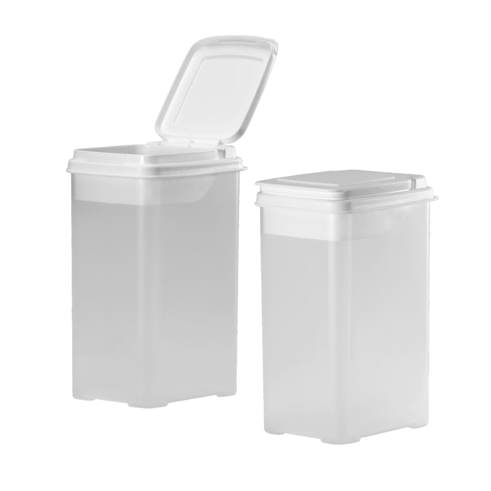 Food Storage Quart Containers - 3.25クォートのプラスチック製小麦粉容器、スクープ付き2個セット、気密キッチン収納、BPAフリー食品キャニスター