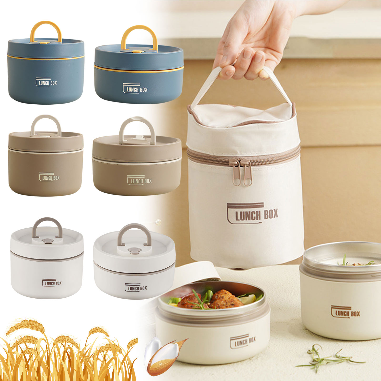 Food Storage Metal Box - 保温ランチボックス ステンレス製断熱弁当箱 携帯用ランチ容器 スタッカブル漏れ防止食品容器