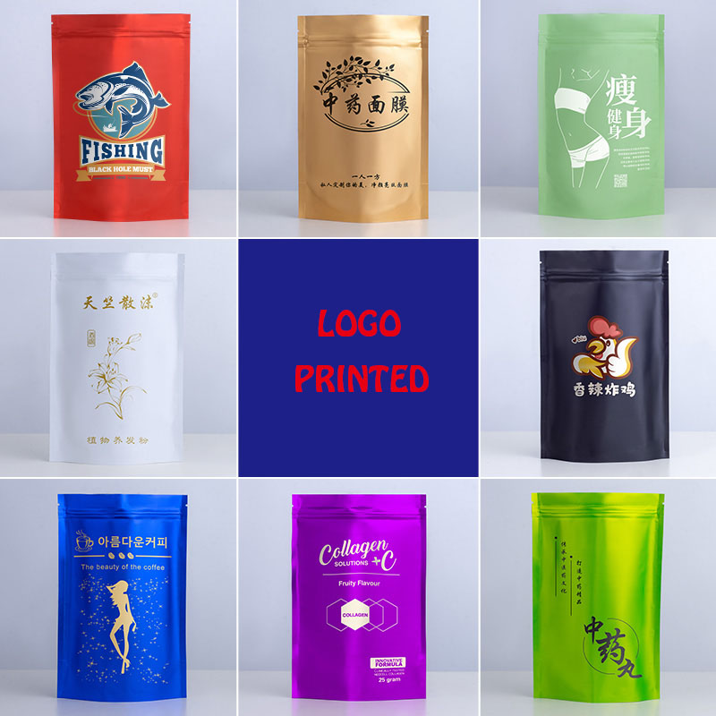 Zebra Food Storage - 再封可能なアルミ箔ジップロックバッグ、カスタム印刷、コーヒー・紅茶・砂糖保存用ポーチバッグ、小さな白い箱にロゴ印刷
