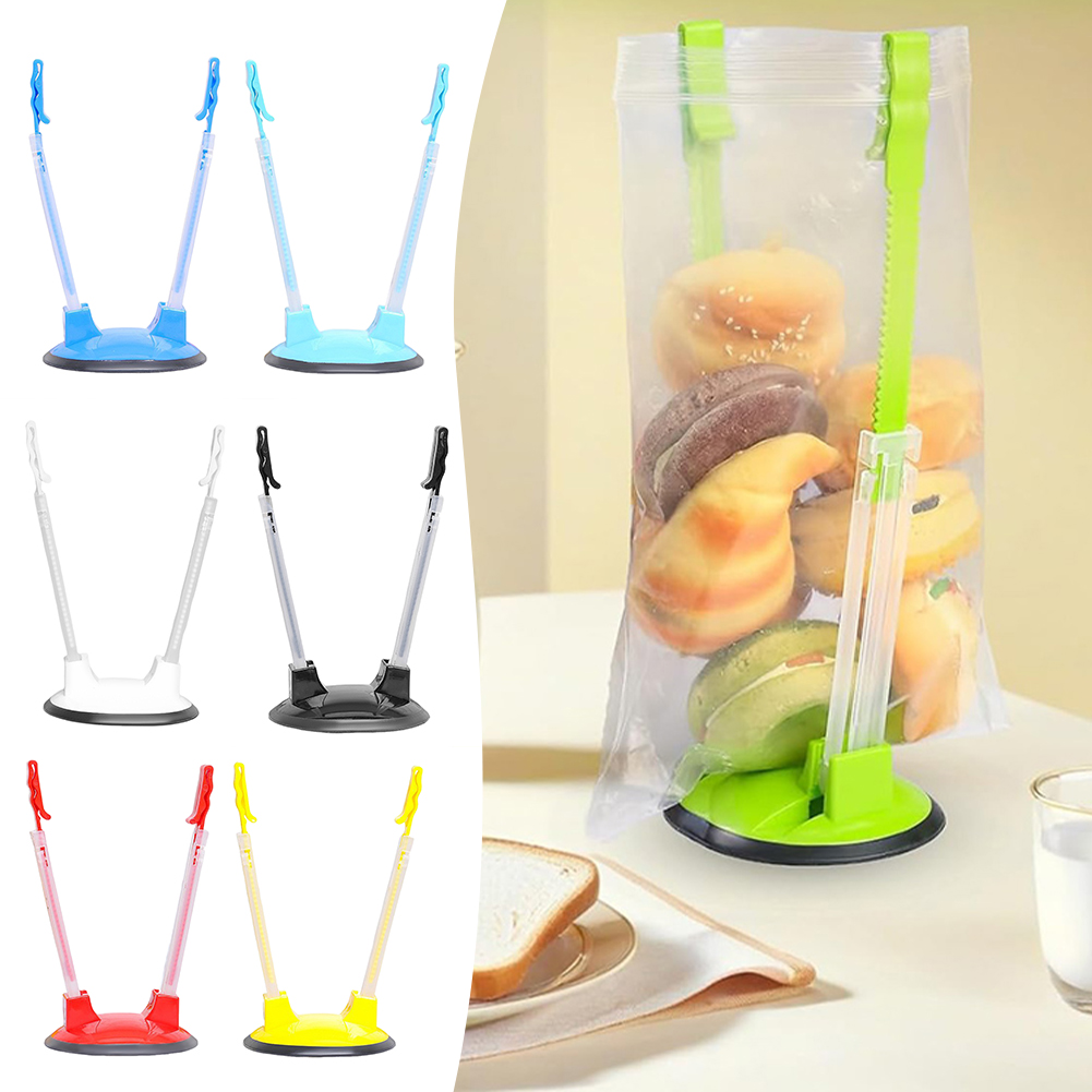 Food Storage Reusable Bags - 調整可能な非スリップフードストレージバッグホルダーフレッシュキーピングフリーザーバッグサポート再利用可能な新鮮なキーピングバギーラックキッチンの供給