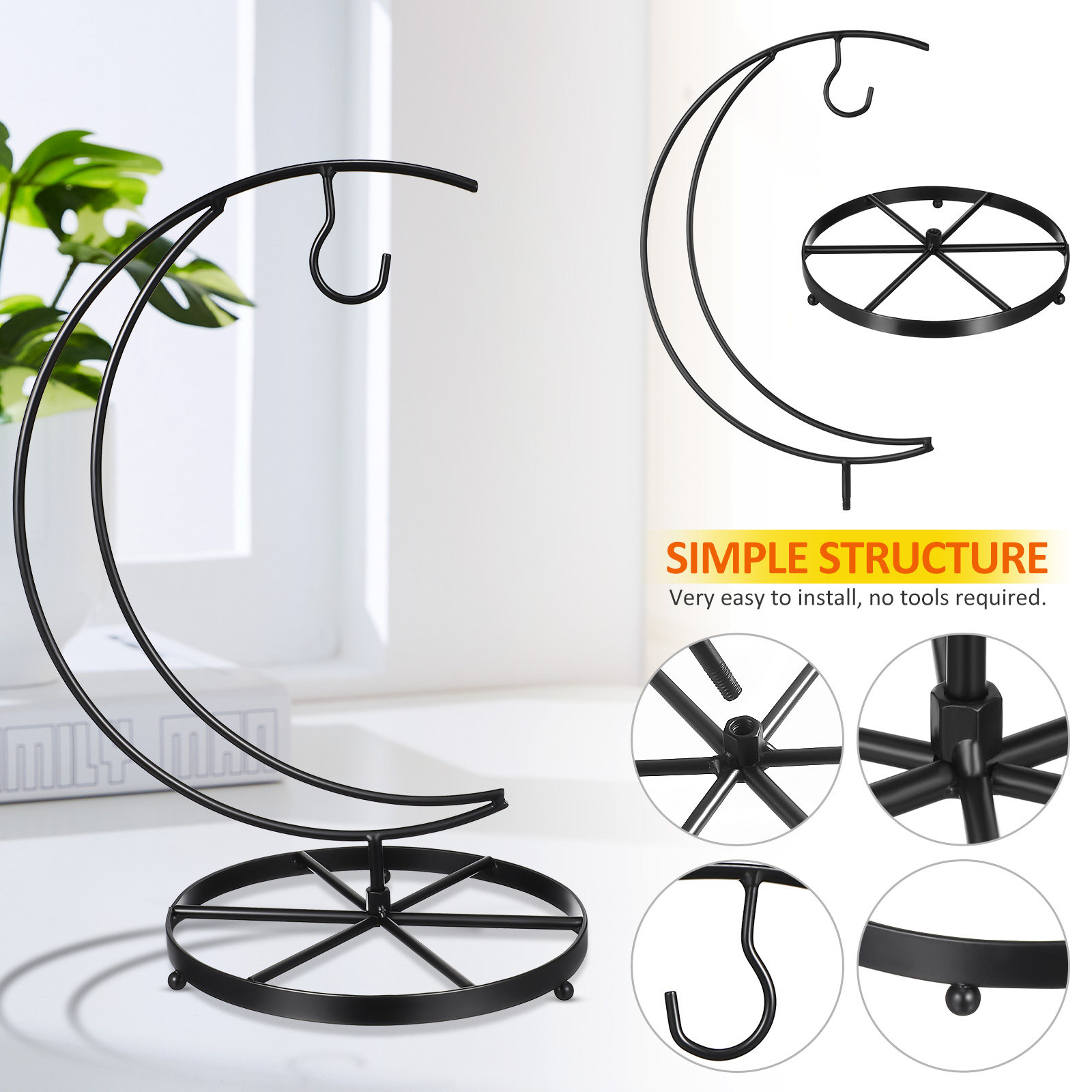 フルーツプレートフックメタルラックバナナツリーホルダーディス - Food Storage Rack のレビューと価格