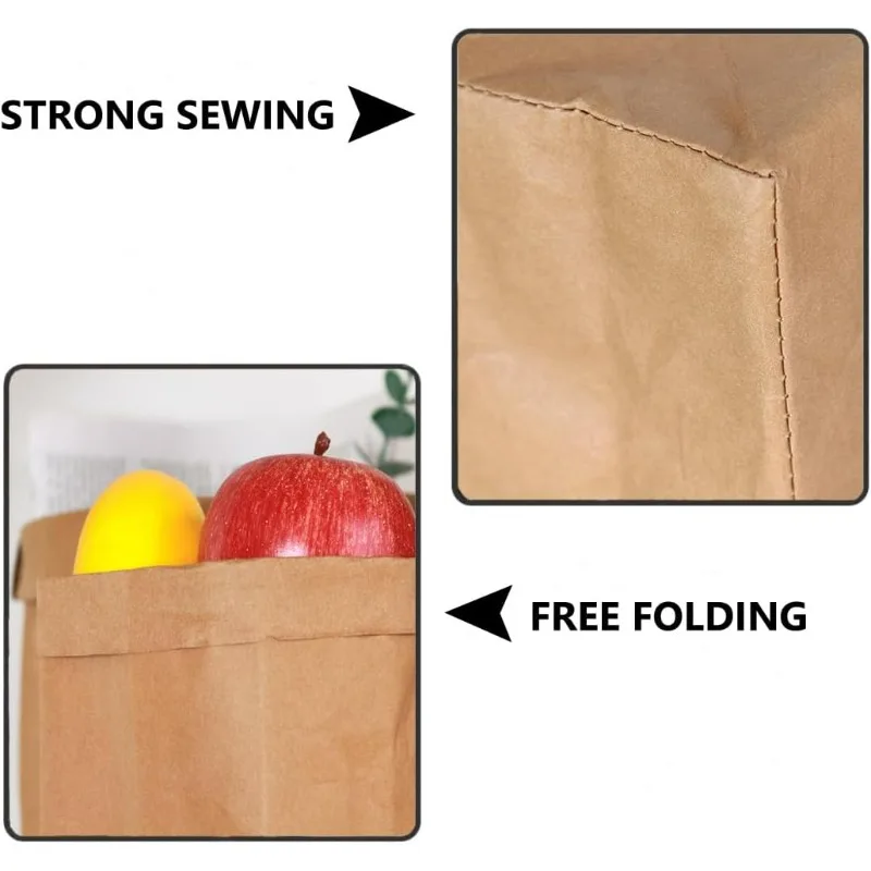 クラフト紙袋 洗える紙製保存袋 再利用可能な食料品袋 食品、 - Food Storage Reusable Bags のレビューと価格