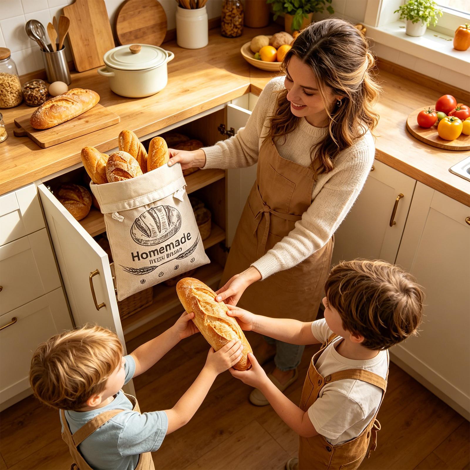 リネン製パン袋 再利用可能なパン袋 自家製蜜蝋コーティングパ - Food Storage Reusable Bags のレビューと価格