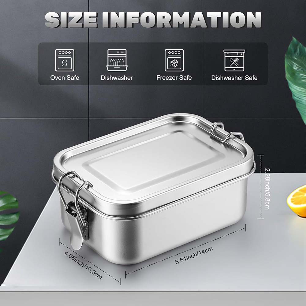 4 個のステンレス鋼弁当箱金属弁当箱食品保存容器ロック可能な - Food Storage Metal Box のレビューと価格