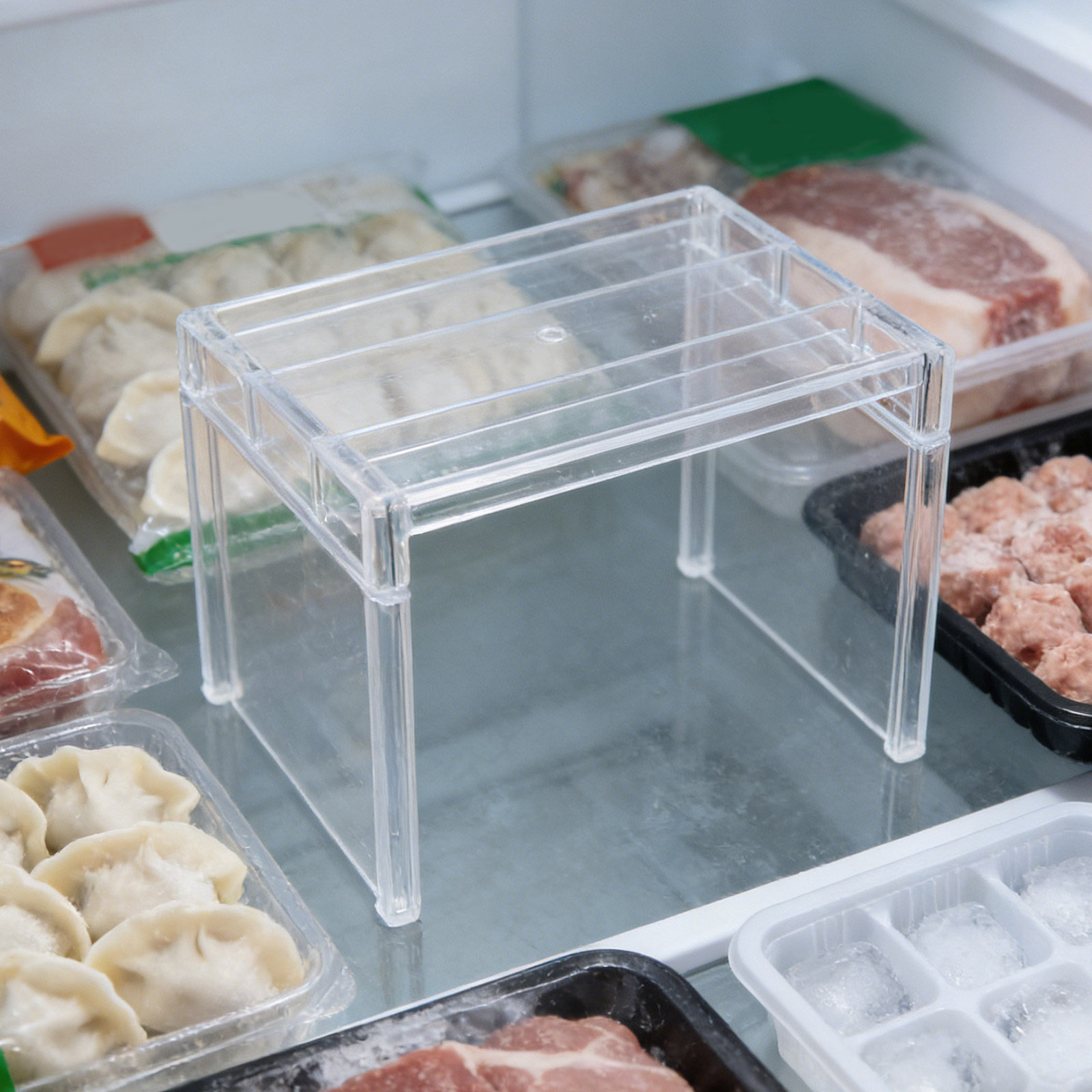 2個入り冷蔵庫オーガナイザーシェルフ、透明収納ラック、冷凍庫 - Food Storage Rack のレビューと価格