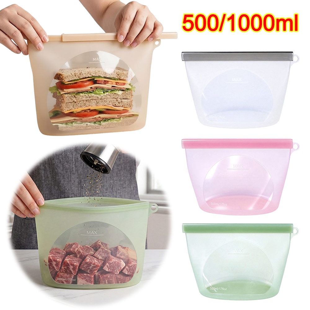 シリコン食品保存袋 防湿鮮度保持食品包装袋 再利用可能なジッ - Food Storage Ziploc Bags のレビューと価格