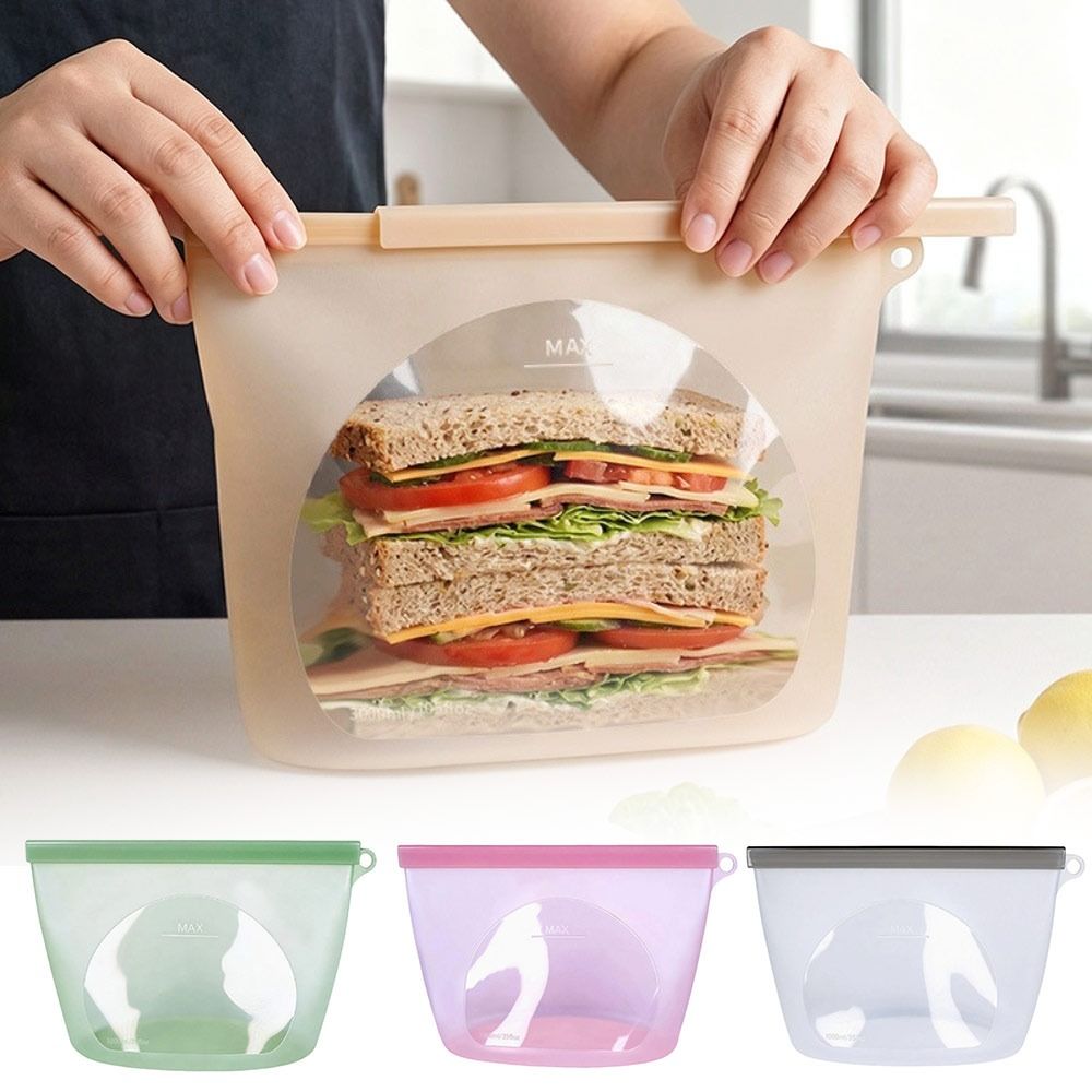 シリコン食品保存袋 防湿鮮度保持食品包装袋 再利用可能なジッ - Food Storage Ziploc Bags のレビューと価格