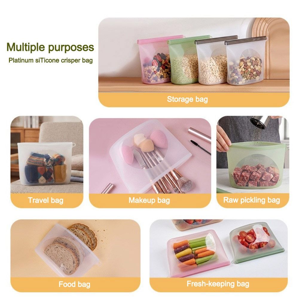シリコン食品保存袋 防湿鮮度保持食品包装袋 再利用可能なジッ - Food Storage Ziploc Bags のレビューと価格