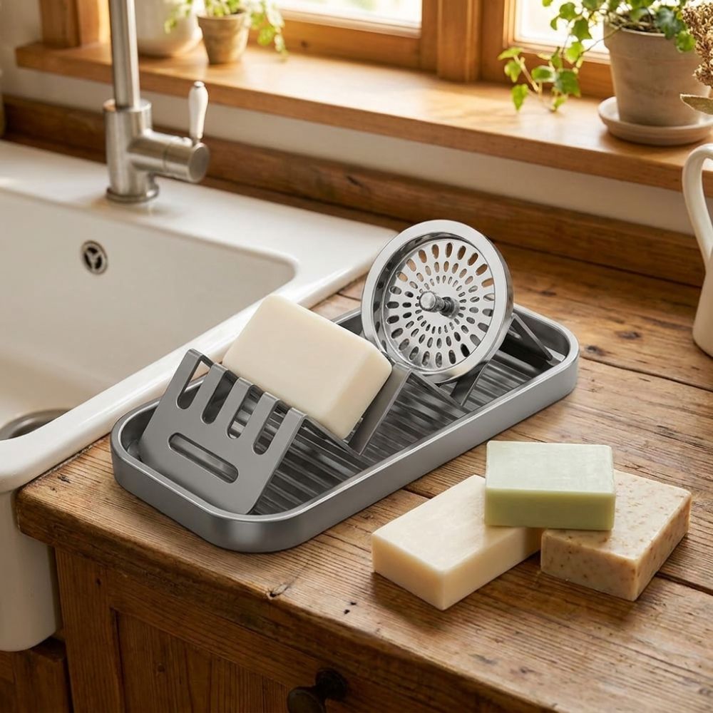 防水W型ソープラック省スペース取り外し可能なトレイキッチン収 - Food Storage Rack のレビューと価格