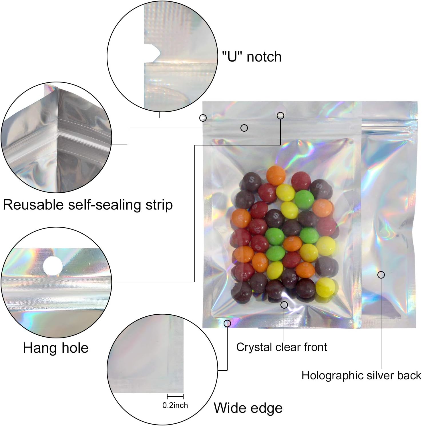プラスチック製レーザーシーリングバッグ、キャンディー、フード - Food Storage Ziploc Bags のレビューと価格