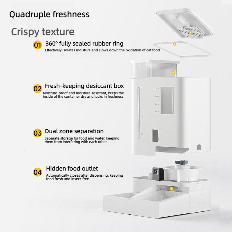 自動ペットフィーダー給水器 4L+5L オールインワンフィー - Food Storage Freeze Dried のレビューと価格