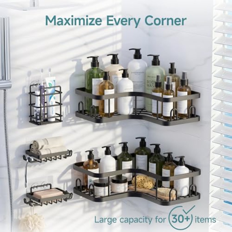 1個/3個/5個入りコーナーシャワー収納ラック |      - Food Storage Shelving のレビューと価格