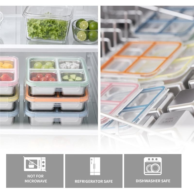 GIGI 4パック ステンレススチール製スナック容器、蓋付き - Food Storage Metal Box のレビューと価格