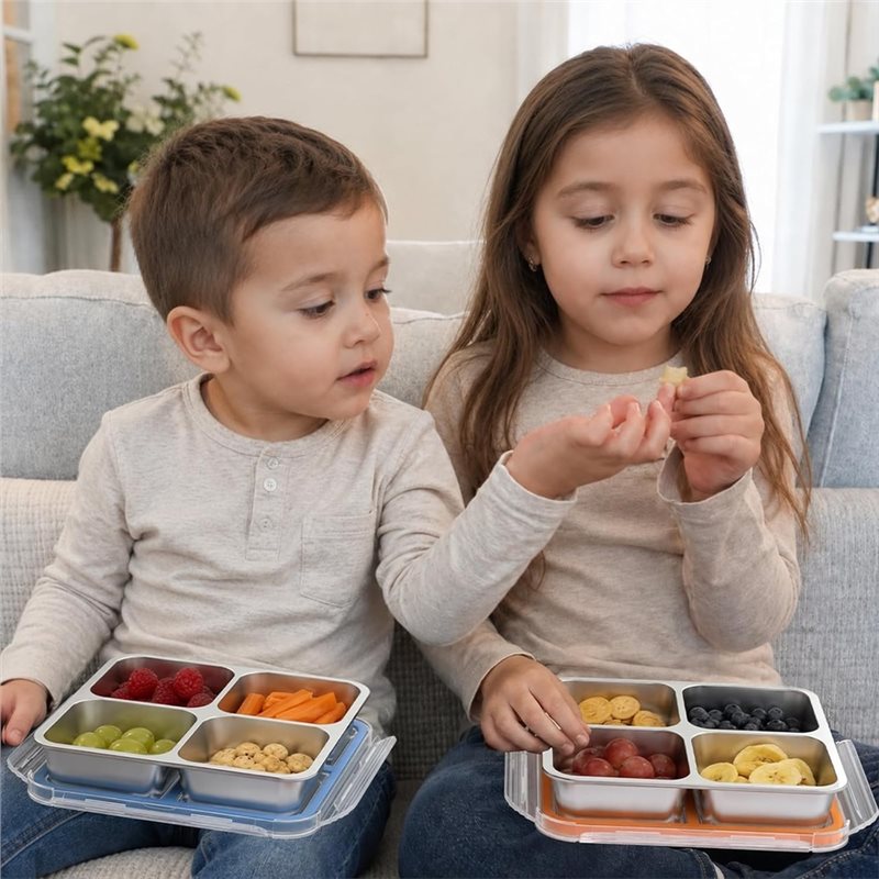 GIGI 4パック ステンレススチール製スナック容器、蓋付き - Food Storage Metal Box のレビューと価格