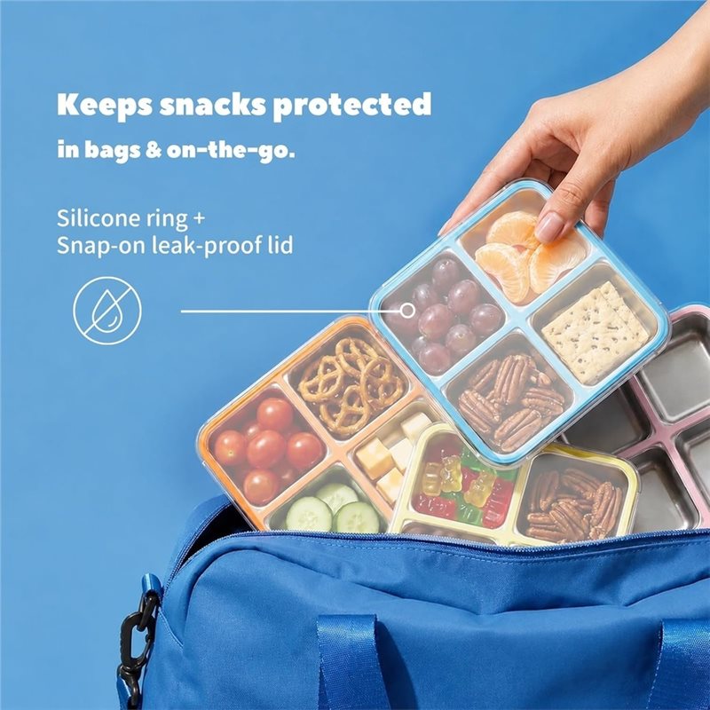 GIGI 4パック ステンレススチール製スナック容器、蓋付き - Food Storage Metal Box のレビューと価格