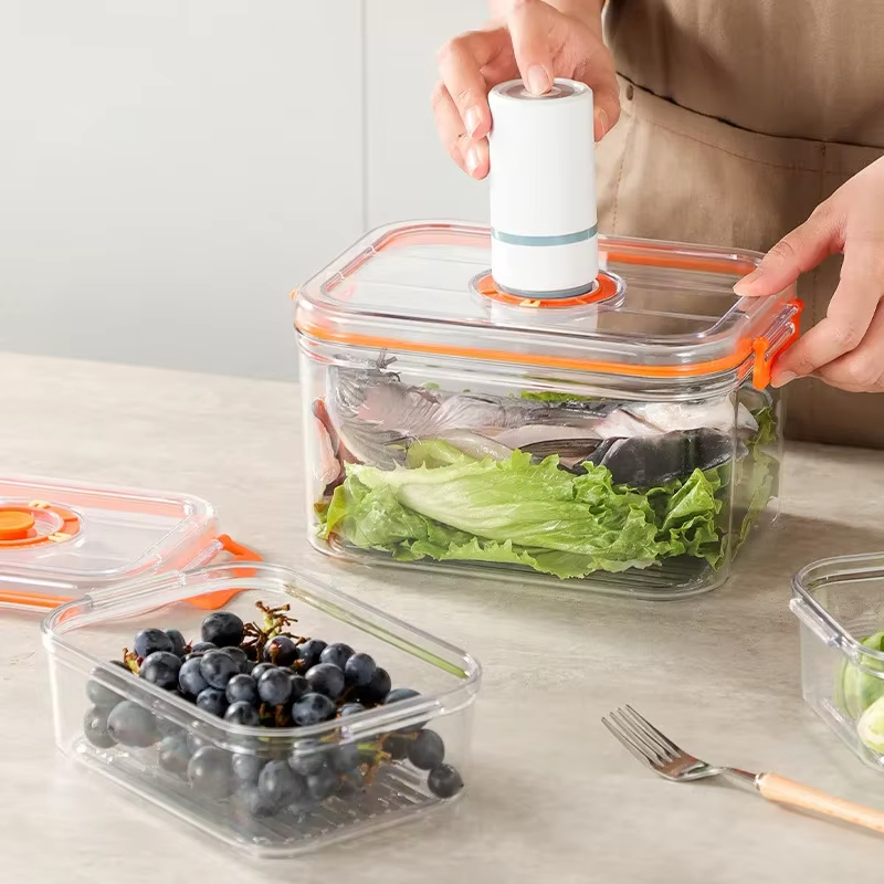 真空保存ボックス 冷蔵庫 密閉容器 電子レンジ対応 透明食品 - Food Storage Vacuum Containers のレビューと価格