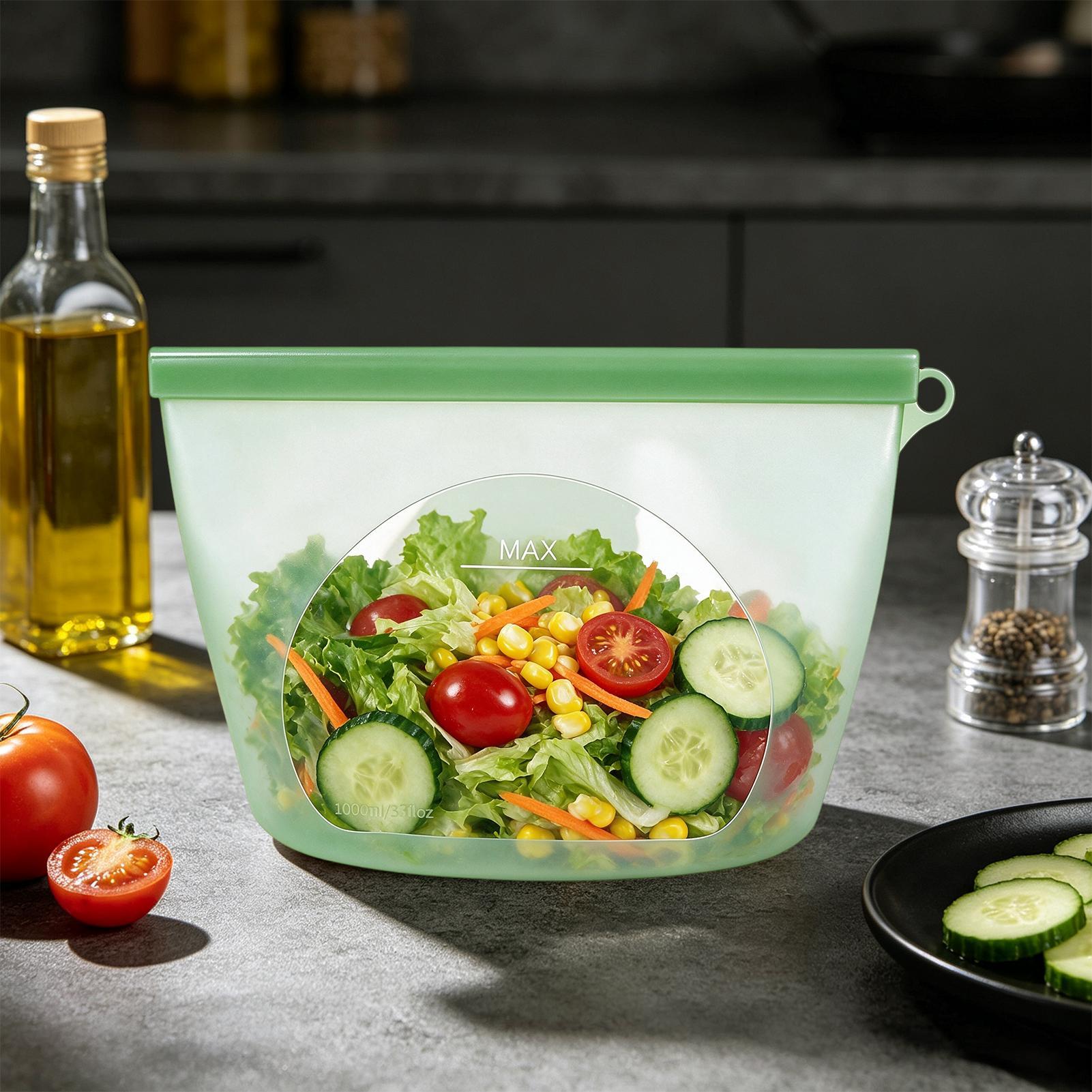 再利用可能な食品保存袋漏れ防止高温耐性容器ジップロックランチ - Food Storage Ziploc Bags のレビューと価格