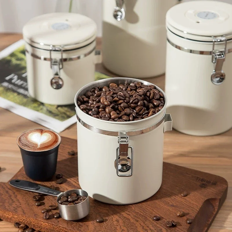 304 ステンレス鋼コーヒー豆真空保存瓶スプーン付き大容量気 - Food Storage Vacuum Containers のレビューと価格