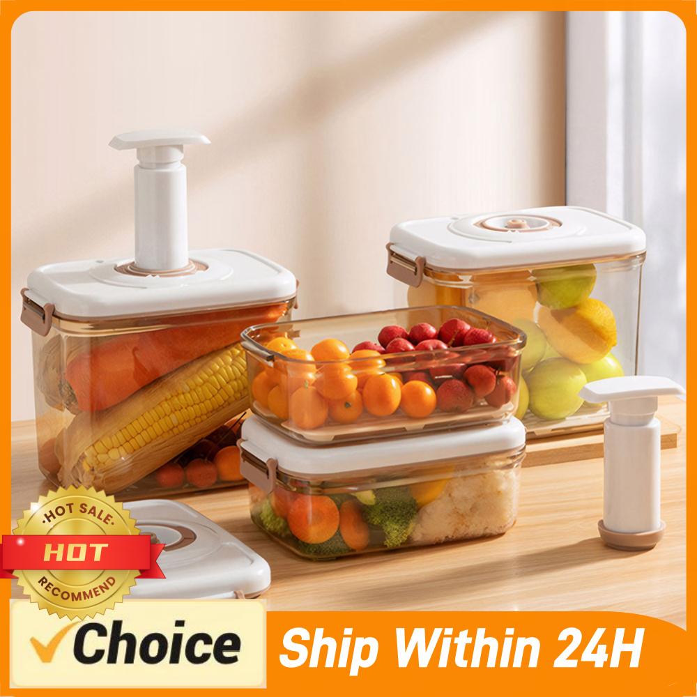 真空ポンプ付き真空食品保存容器、取り外し可能な排水プレート付 - Food Storage Vacuum Containers のレビューと価格