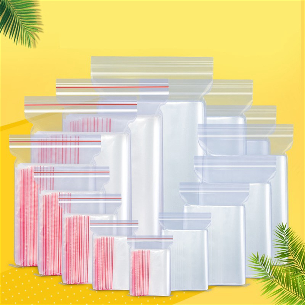 100 ピース/パック 5-12 ワイヤーセルフシール透明プ - Food Storage Ziploc Bags のレビューと価格