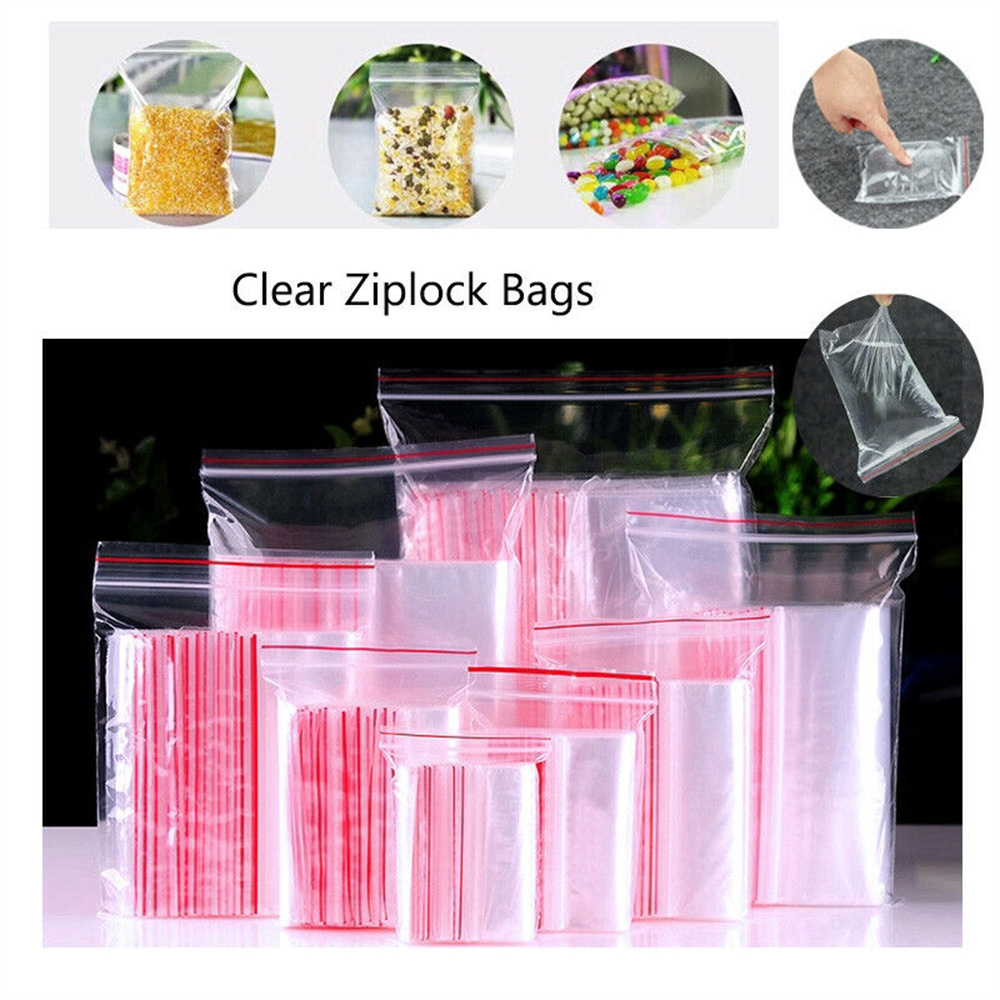 100 ピース/パック 5-12 ワイヤーセルフシール透明プ - Food Storage Ziploc Bags のレビューと価格