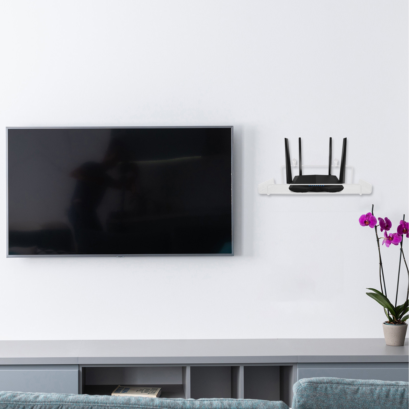 鉄製壁掛けルーターホルダー コンパクトで頑丈な棚 ルーター、 - Food Storage Rack のレビューと価格