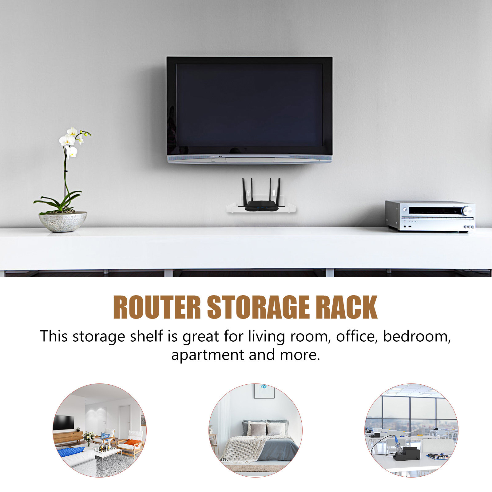 鉄製壁掛けルーターホルダー コンパクトで頑丈な棚 ルーター、 - Food Storage Rack のレビューと価格