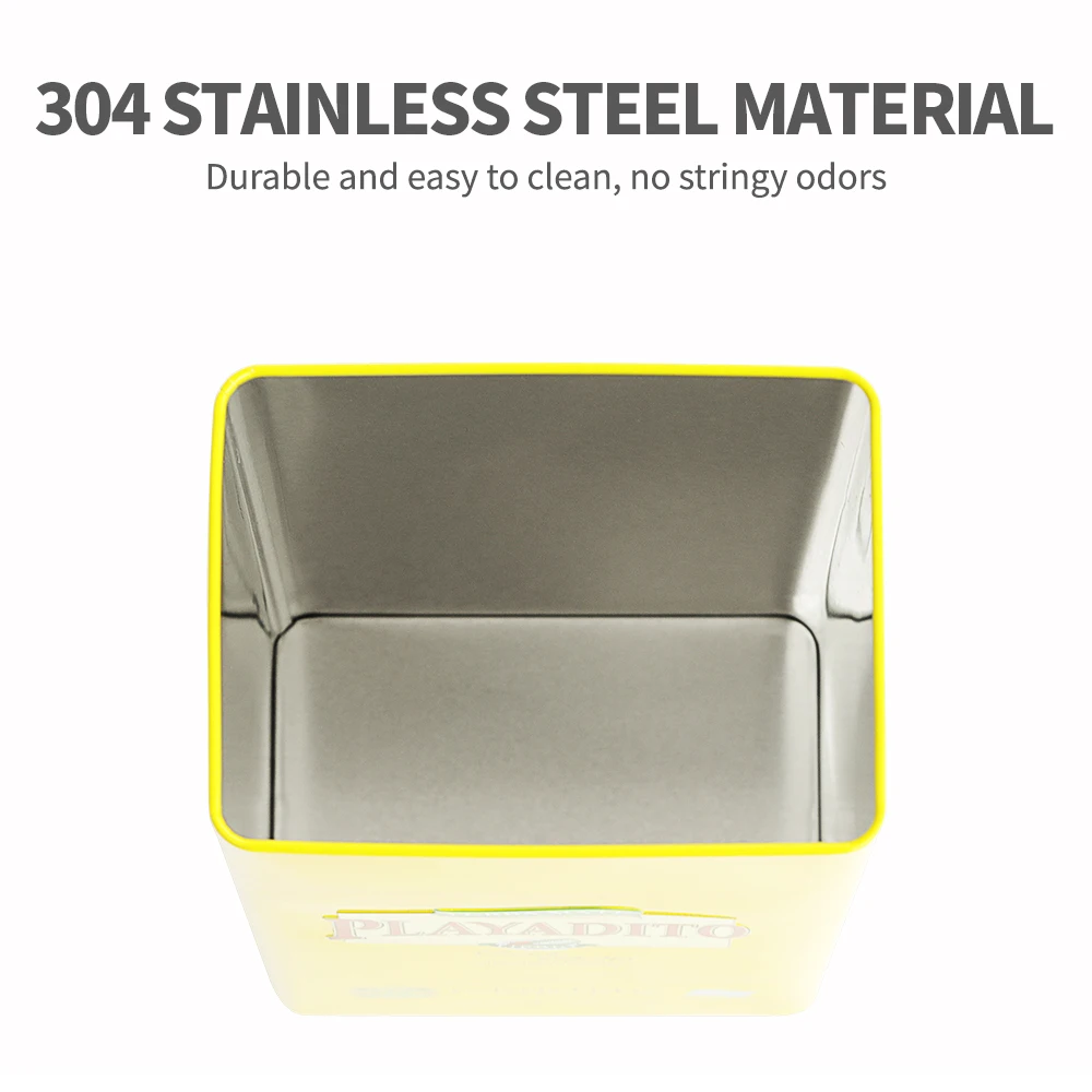 ふた付きキッチンオーガナイザー、金属製収納ジャー、お茶、コー - Food Storage Metal Box のレビューと価格
