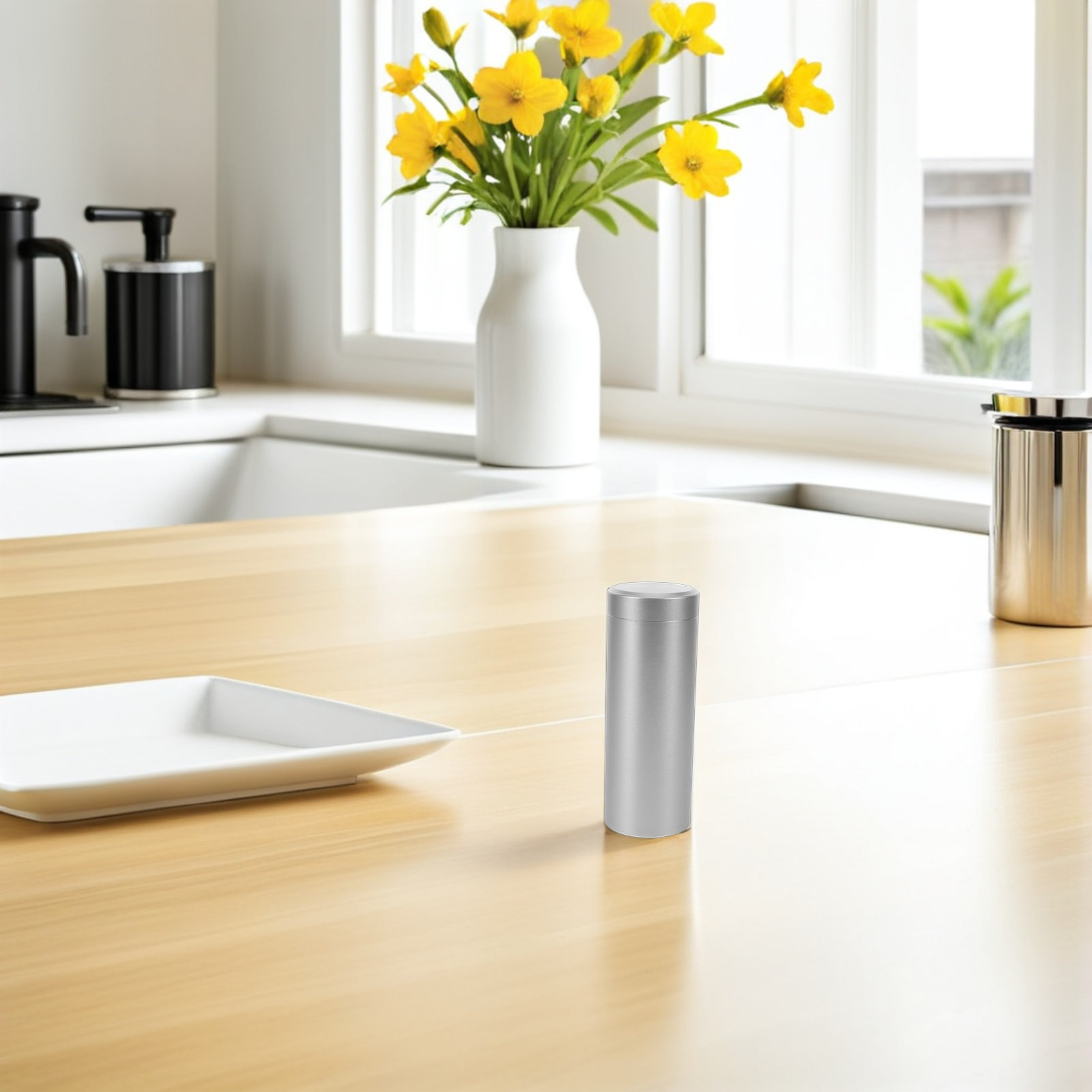 アルミ合金製丸型密閉茶筒 金属製保存容器 茶葉、抹茶、コーヒ - Food Storage Metal Box のレビューと価格