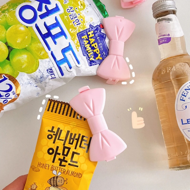 5個入り かわいいフードシーリングクリップ - ピンクのリボ - Food Storage Reusable Bags のレビューと価格
