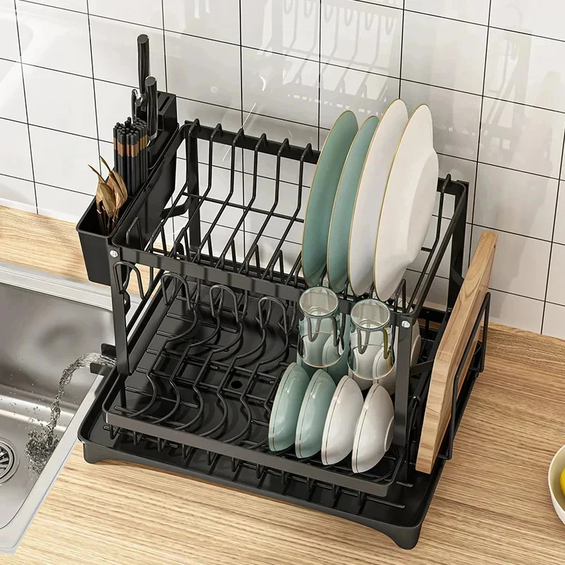 プレミアム大容量2段メタルディッシュラック水切り収納棚（排水 - Food Storage Shelving のレビューと価格
