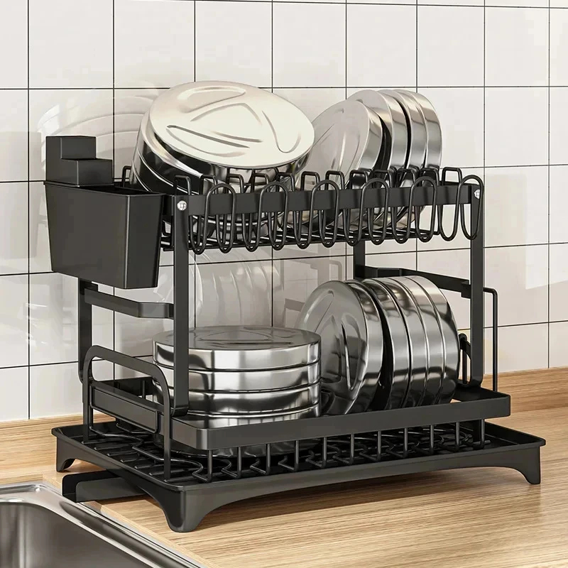 プレミアム大容量2段メタルディッシュラック水切り収納棚（排水 - Food Storage Shelving のレビューと価格