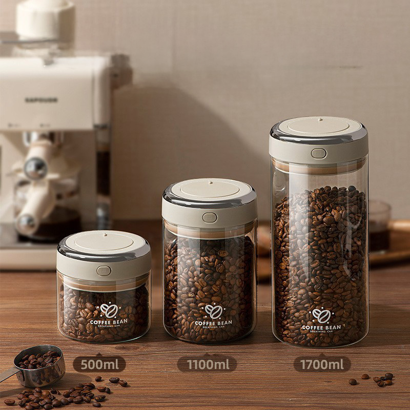 500/1100/1700mlコーヒー豆真空密閉タンクCO2 - Food Storage Vacuum Containers のレビューと価格