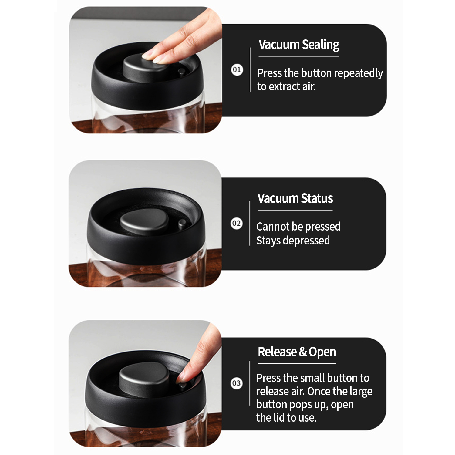 OANKR 真空コーヒーキャニスター 500ml 900ml - Food Storage Vacuum Containers のレビューと価格