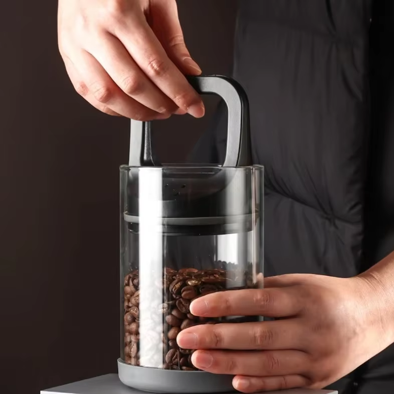 コーヒー豆真空密封タンク透明ガラス食品保存瓶家庭用防湿空気抽 - Food Storage Vacuum Containers のレビューと価格