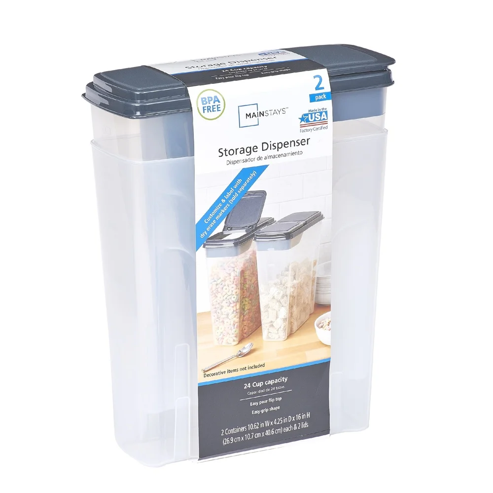 2個パック プラスチック製シリアルディスペンサー容器 6クォ - Food Storage Quart Containers のレビューと価格
