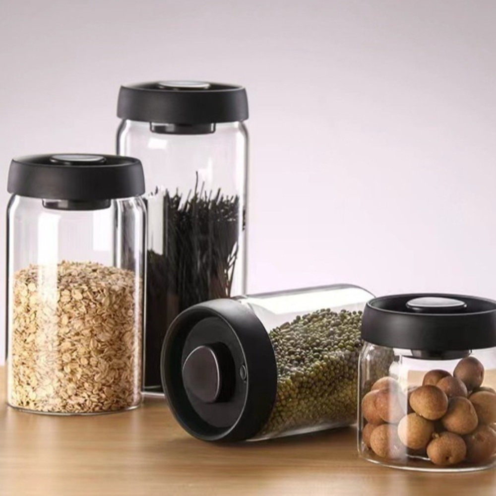 防湿真空密閉ジャー 手動プレス式コーヒー豆保存ジャー 鮮度保 - Food Storage Vacuum Containers のレビューと価格